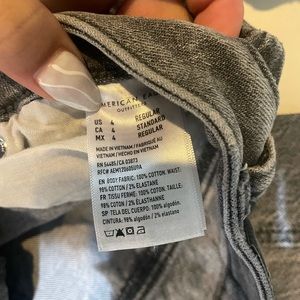 american eagle dark acid washed grey jeans